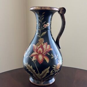 Floral Black Decorative Vase